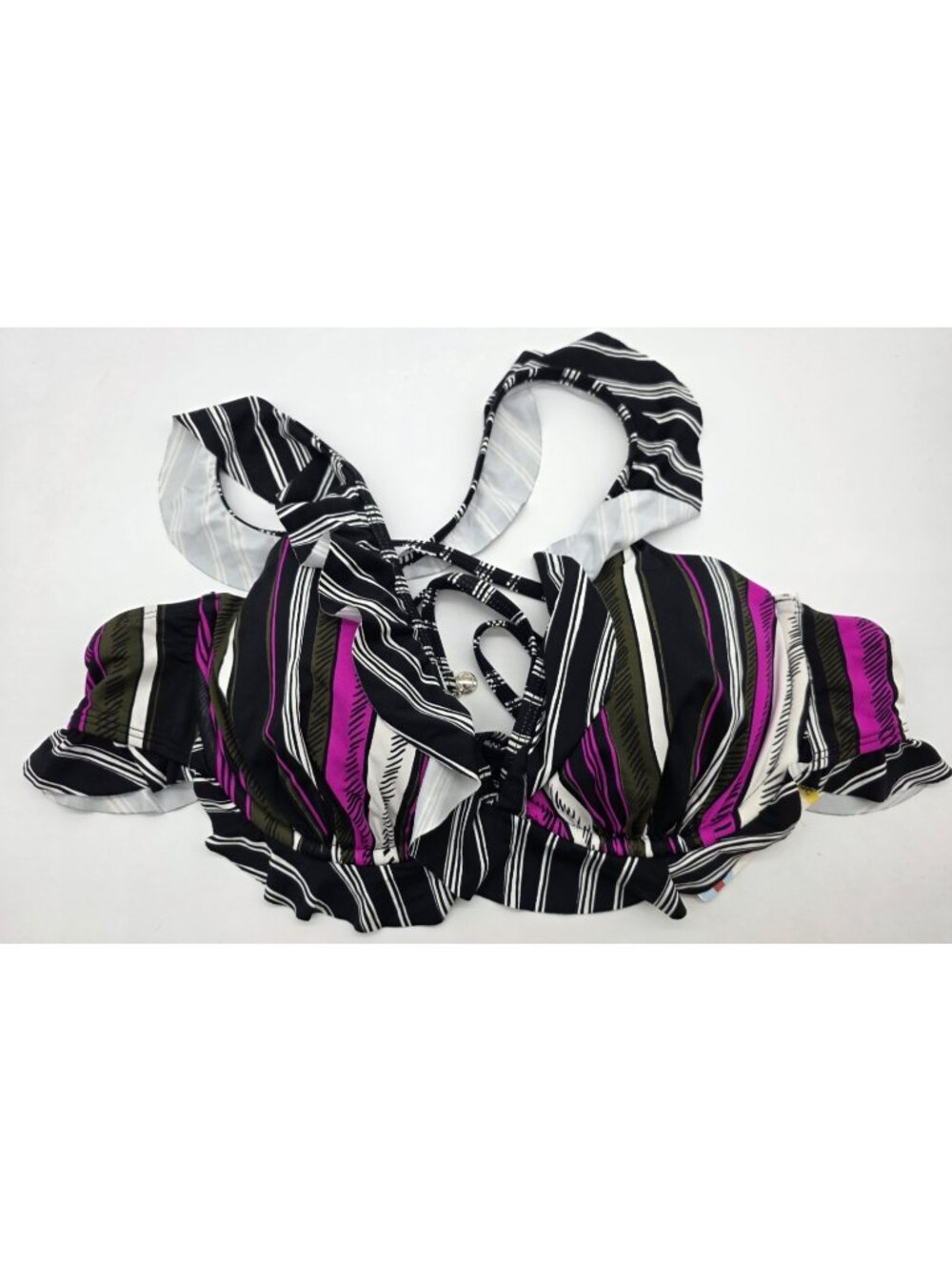 Anne Cole Women's Bikini Swimsuit Top Size 38B / 36C Striped Padded Underwire